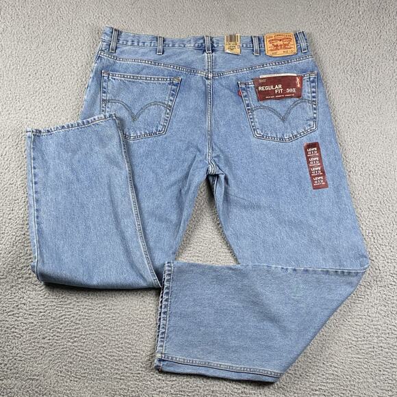 VTG Levi's 505 Regular Straight Jeans Men's 42x32 Medium Wash Y2K 2000's New - Picture 1 of 14